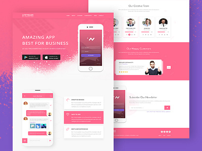 Lifetrakr-App Landing Page Template app app landing page landing page onepage