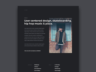 Portfolio 2017 - About Me about me about page dark ui portfolio webdesign