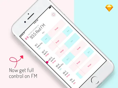Radio FM-Skip the Ads, listen to songs only ads app clean interfaces concept design fm iphone mobile radio radhika dutt radio sketchapp ui ui design