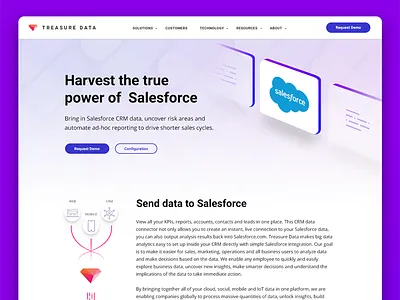 Treasure Data Integration Details Page detail page integrations landing page marketing page web page