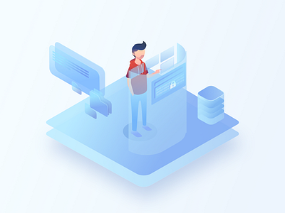 Isometric Illustrations illustration isometric landing page ui ux vietnam web design