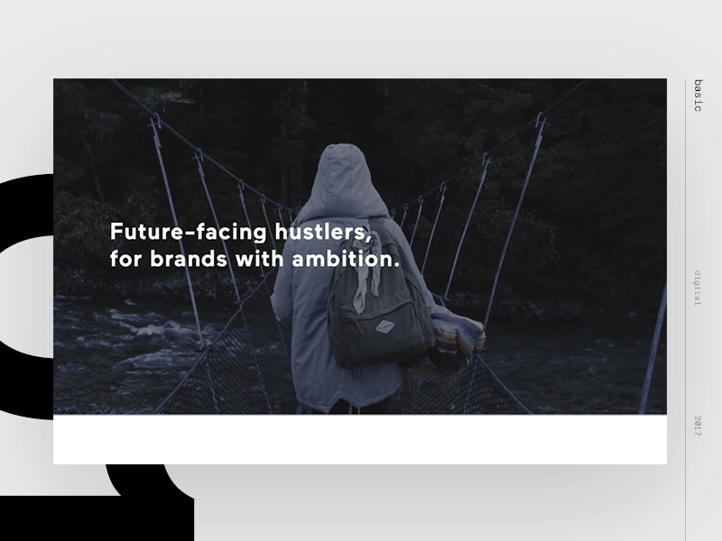 Basic — Homepage Motion after effects animation design digital gif hero landing motion typography ui ux website