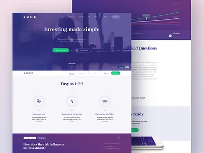 Landing page design bank calculator design facelift investment landing page one page redesign webdesign