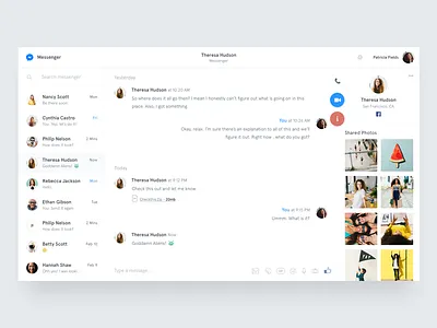 Messenger - Redesign chat clean designer facebook interface messaging messenger minimal redesign ui ux