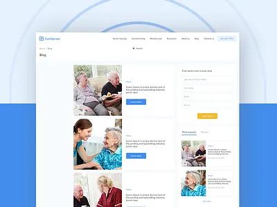 Blog page for caresprout assisting blog care caresprout community housing location senior social subscribe ui web