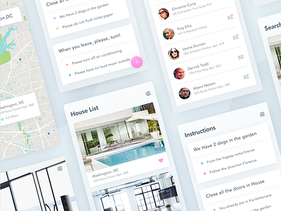 Real Estate Buyers & Sellers App Light UI Color Scheme (WIP) application cards color inspiration ios material mobile ui ux wireframe zajno