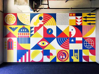 BigCommerce Mural art austin commerce geometric illustration modern mural music pattern technology texas