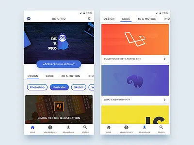 Main Page & Downloads android app course home illustrator interface material photoshop ui ux