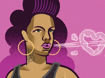 The Heartbreaker illustration leopard print smoke rings smoker tattoos