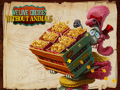Circus without Animals animals art bear cartoon character circus concept drawing illustration