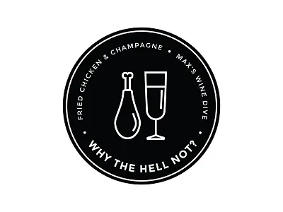 Max's Wine Dive Sticker black champagne chicken sticker