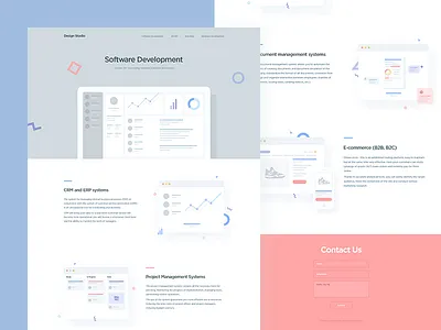 Software Development clean crm erp landing landing page promo. software ui ux web webdesign