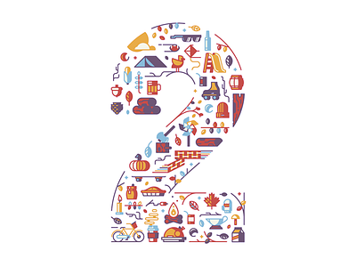 2 2 fall icons letter number two typefight