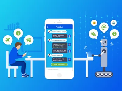 Chat Bot - Blog Graphic blog bot chat conversational emoji gradient graphic ui user