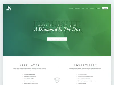 ROI.Boutique Homepage homepage homepage ui landing page roi boutique