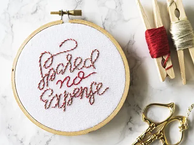 Spared No Expense embroidery jurassic park lady scrib design lettering