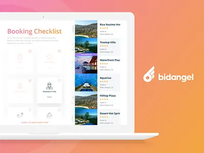 Updated Booking Checklist app gradient hotel interface product travel ui web design