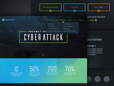 CyGlass Home cyber cyglass dark ui home page network security ui visual design web design