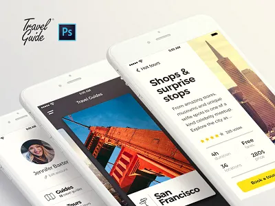 Travel App Ui-Ux template app clean design download iphone mobile psd template travel trip ui ux