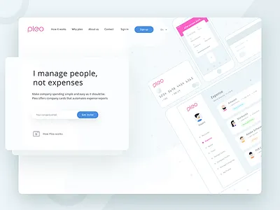 Pleo Header Unused card company expense header payment pleo report signin spending transaction ui web