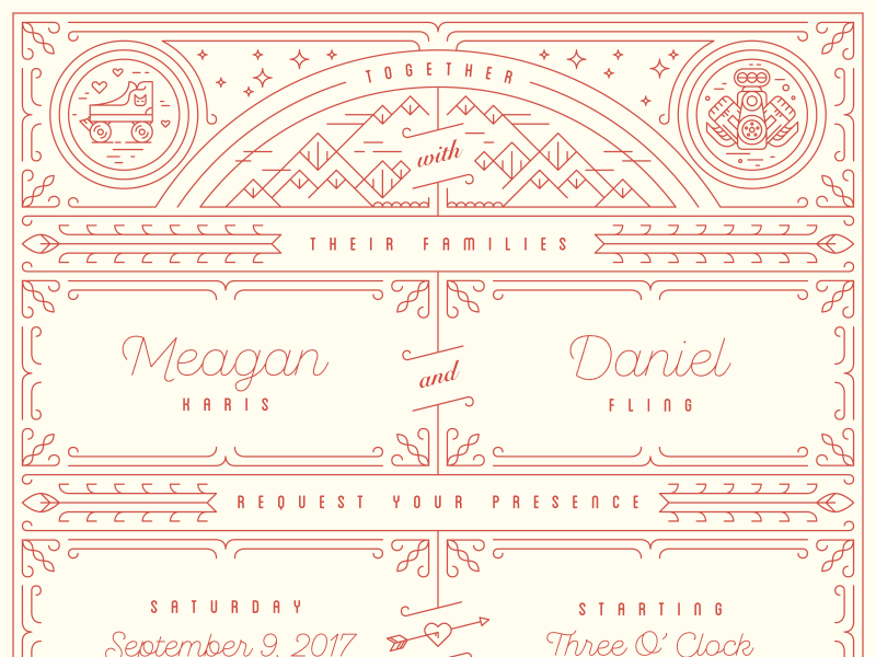 Wedding Invitation Finisheddd blanch grid illustration invitation line work minimal wedding