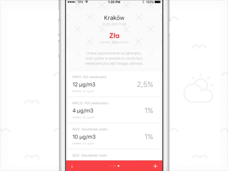 Air condition iOS app gif interaction interface ios iphone light minimalistic mobile pager ui weather white