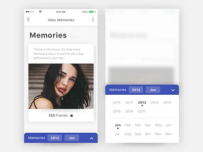Memories Concept ! app date facebook fb filter ios memories mobile ui ux
