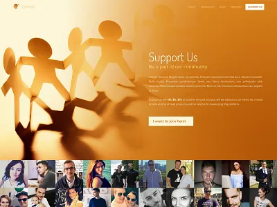Support Calmind app community design donate page people product productivity support ui ux website