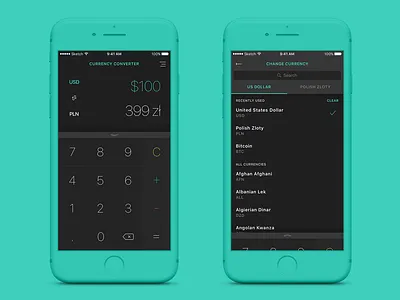 💰 Currency Converter app clean converter dark ios mobile sketch ui ux