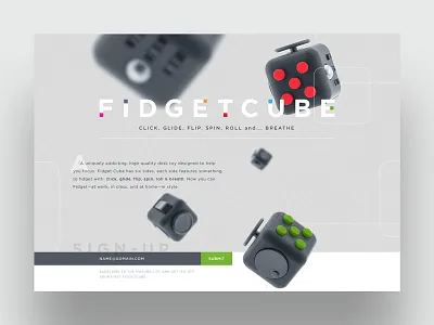 FidgetCube Landing Page branding landing page landing logo minimal rebrand ui ux web website