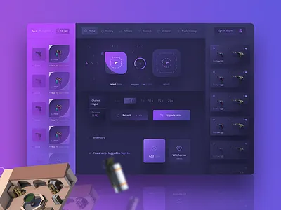 Pimper Сsgo website counter strike csgo dashboard material design pimper purple roulette ui ux