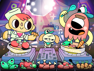 Tasty Beets art direction character character design children cooking dj fun hip hop illustration kids music