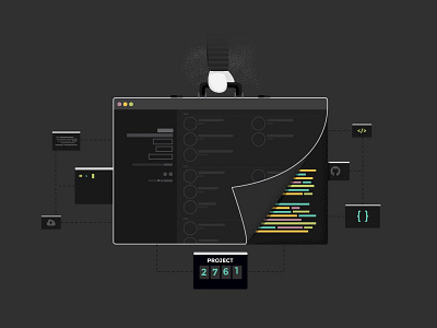 Wecode browser browser window code coding counter development illustration portfolio