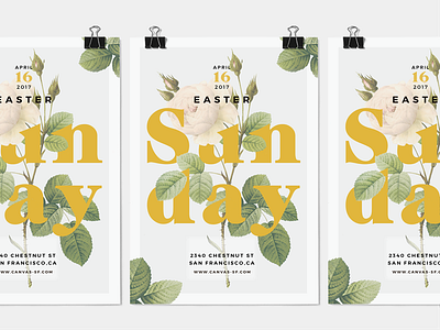 Easter Sunday Poster church easter flowers poster