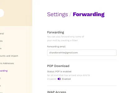 Settings dailyui email settings ui