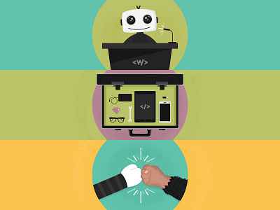 Wecode | Section Headers code coding colorful developers geek header illustration nerd network software