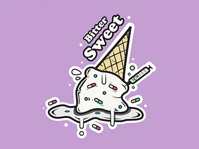 Ice Cream / Bittersweet dribbble dribbble debut green ice cream illustrator photoshop pills purple red shot white