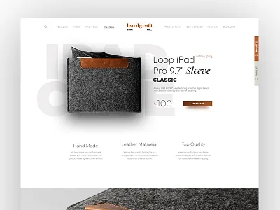 A Landing page Concept for HardGraft clean commerce design e commerce hardgraft interface landing page leather shop website