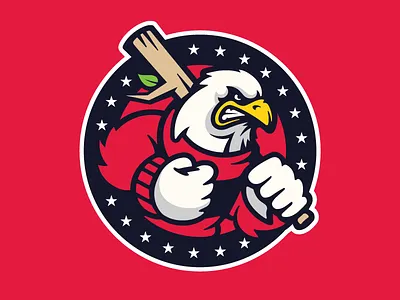 Winston-Salem Nationals america animal baseball bat blue eagle logo matthew cook north carolina red sports winston salem