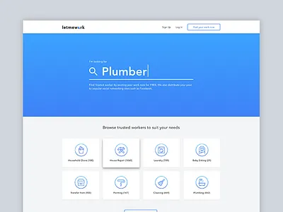 LetMeWork Landing Page landing page material ui ux web design