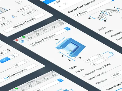 Live Home 3D Inspector icons inspector interface live home 3d macos panel sidebar ui ux
