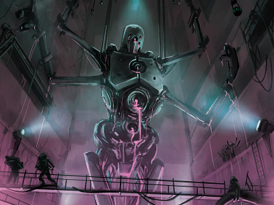 Found Something digital painting illustration robot sci fi