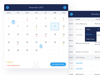 App dashboard for hairdressers app app design calendar database hair information architecture interface interface design ui ui design