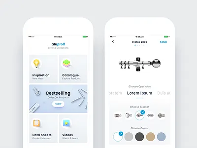 Aluproff - Home & Product Views android app category ecommerce grid ios minimal navigation product social store
