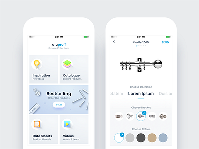 Aluproff - Home & Product Views android app category ecommerce grid ios minimal navigation product social store