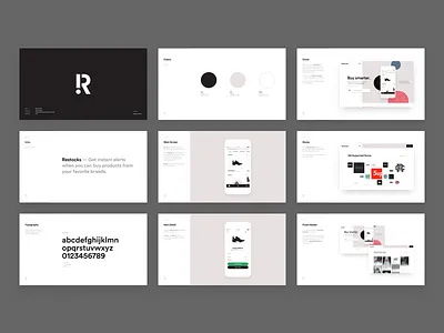 Restocks - Design Proposal Slides circles clothes design presentation design proposal design slides dots landing page design style pink restocks slides sneakers