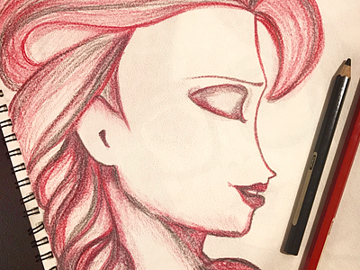 Elsa beautiful character color disney drawing elsa frozen pencil red sketch