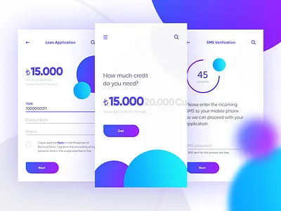 Loan Application android app bank credit design finance ios loan money swipe ui ux