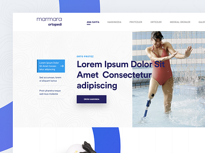 Prosthesis Landing Page blue clean color design landing page prosthesis typography ui