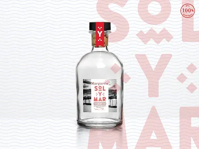 Margarita Sol Y Mar alcohol beach bottle classic drink label layout logo margarita packaging tequila